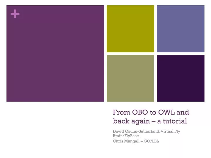 from obo to owl and back again a tutorial