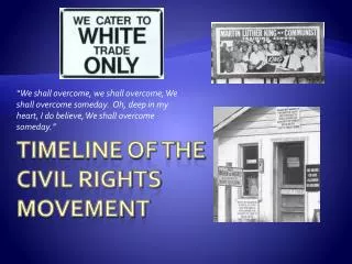 TIMELINE OF THE CIVIL RIGHTS MOVEMENT