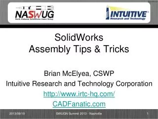 SolidWorks Assembly Tips &amp; Tricks