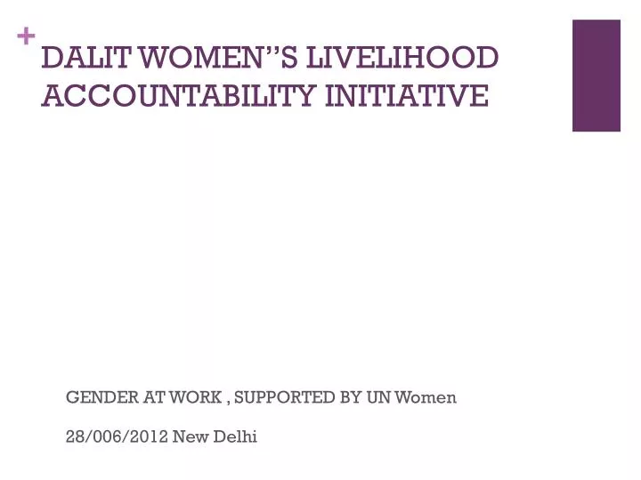 dalit women s livelihood accountability initiative