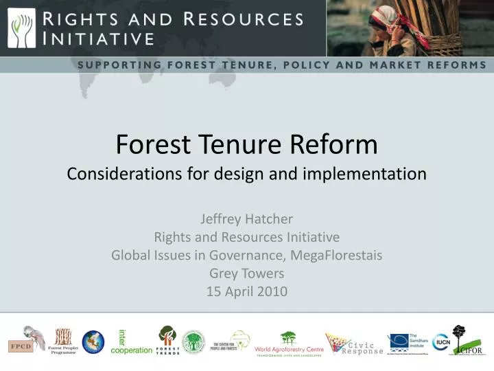 forest tenure reform considerations for design and implementation
