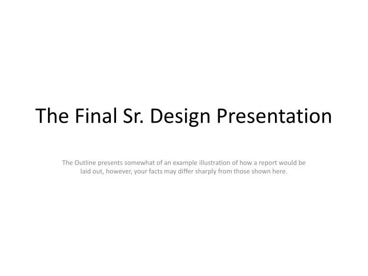 the final sr design presentation