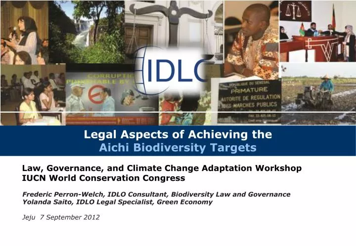 legal aspects of achieving the aichi biodiversity targets
