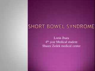 short bowel syndrome