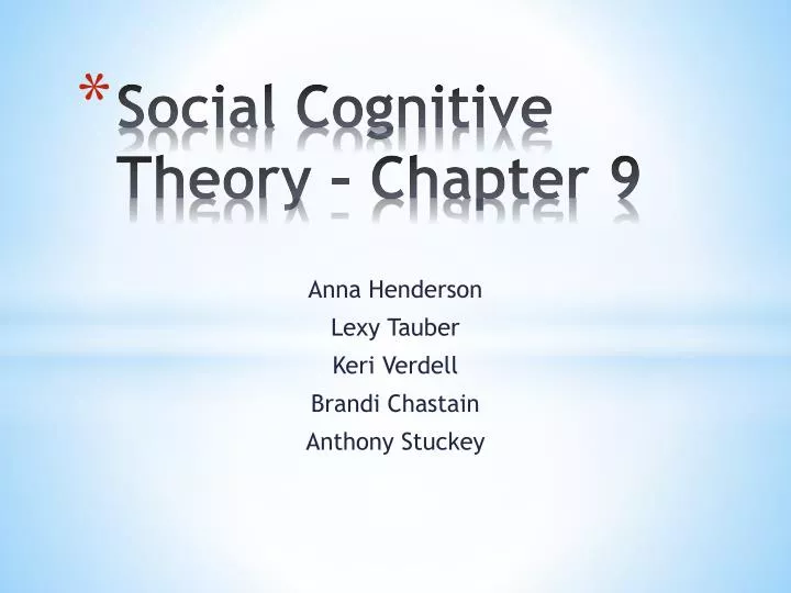 social cognitive theory chapter 9