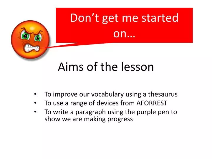 aims of the lesson