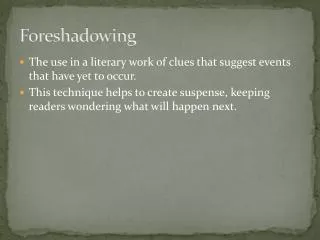 foreshadowing