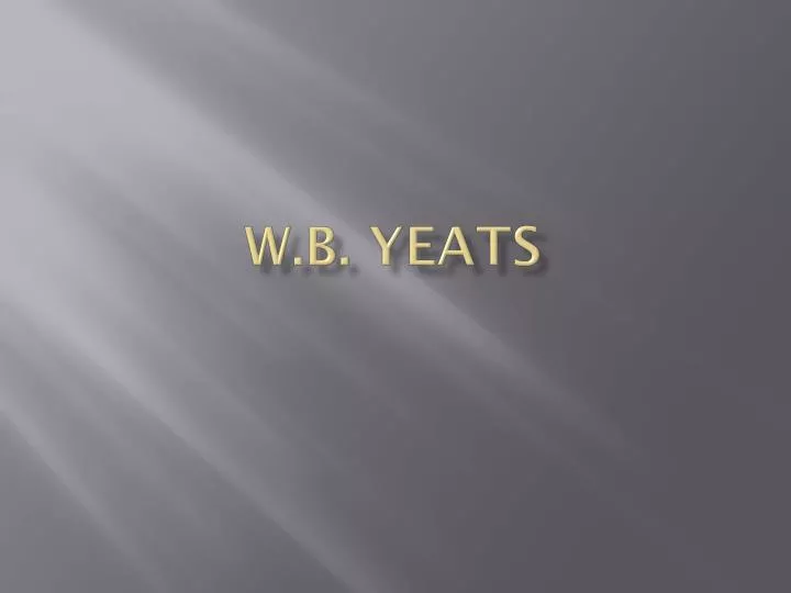 w b yeats