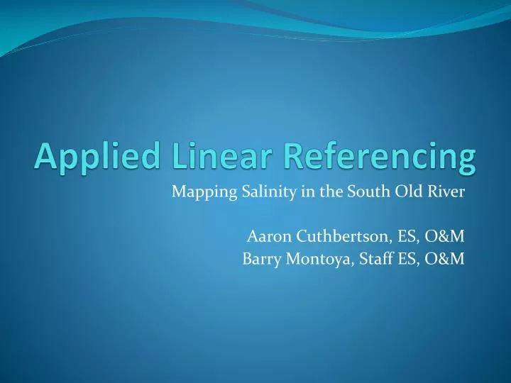 applied linear referencing