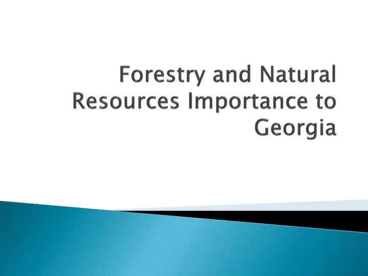 forestry and natural resources importance to georgia
