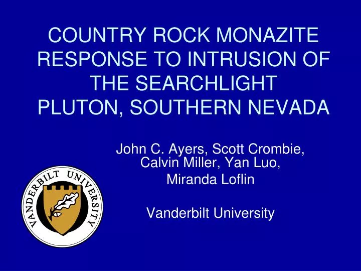 country rock monazite response to intrusion of the searchlight pluton southern nevada
