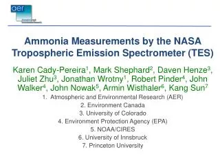 Ammonia Measurements by the NASA Tropospheric Emission Spectrometer (TES)