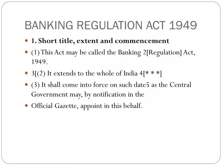 banking regulation act 1949