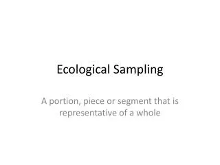Ecological Sampling