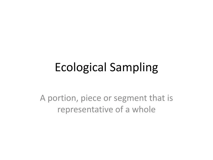 ecological sampling