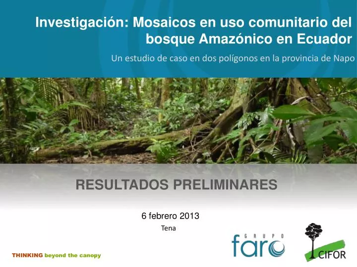 investigaci n mosaicos en uso comunitario del bosque amaz nico en ecuador