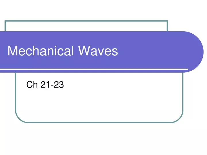 mechanical waves