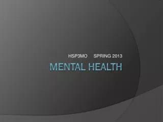 Mental Health