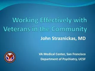Working Effectively with Veterans in the Community