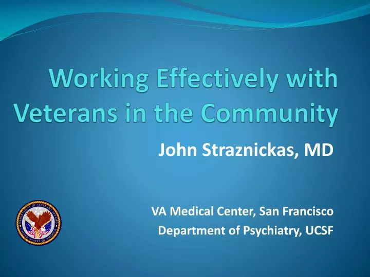 working effectively with veterans in the community