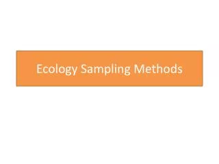 Ecology Sampling Methods