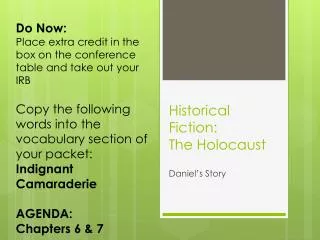 Historical Fiction: The Holocaust