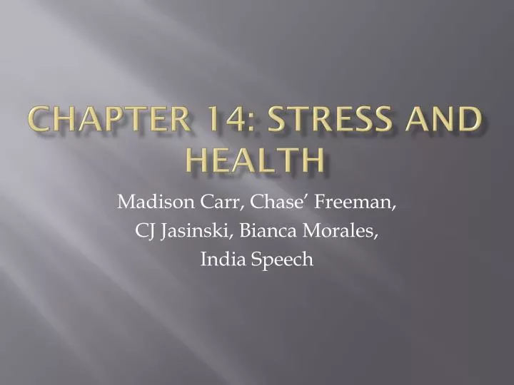 chapter 14 stress and health