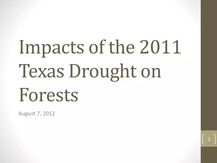impacts of the 2011 texas drought on forests