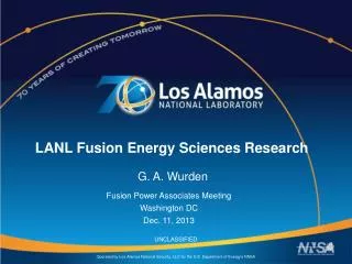 LANL Fusion Energy Sciences Research