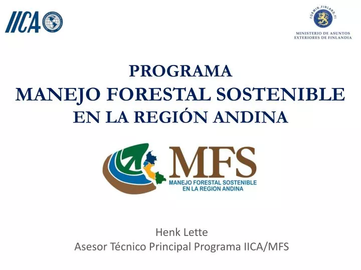 programa manejo forestal sostenible en la regi n andina