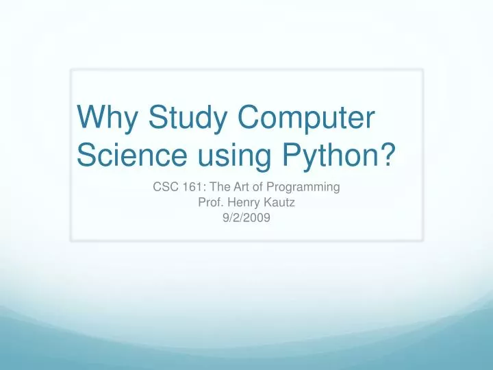 why study computer science using python