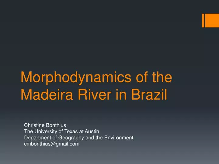 morphodynamics of the madeira river in brazil