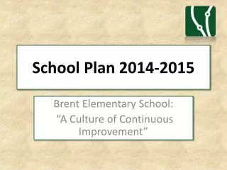 School Plan 2014-2015