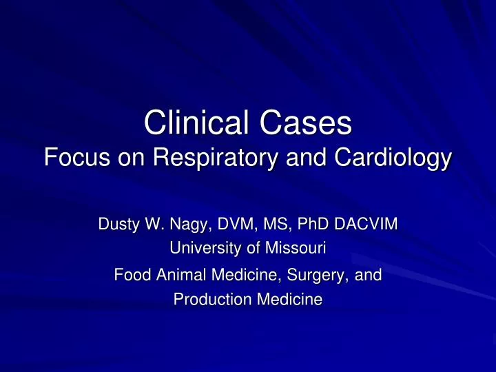 clinical cases focus on respiratory and cardiology