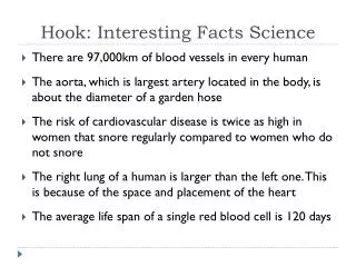 Hook: Interesting Facts Science