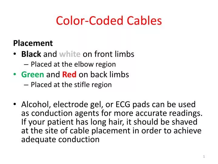 color coded cables