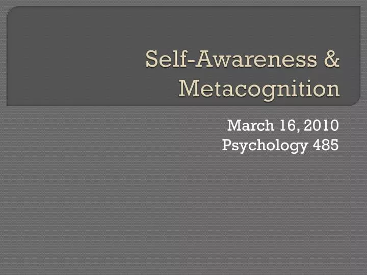 self awareness metacognition