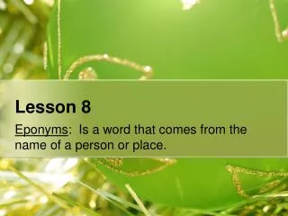 lesson 8