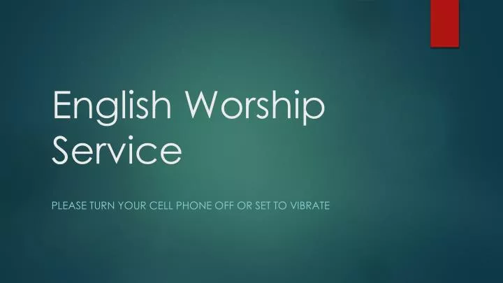 english worship service