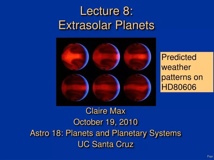lecture 8 extrasolar planets