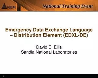 Emergency Data Exchange Language – Distribution Element (EDXL-DE)