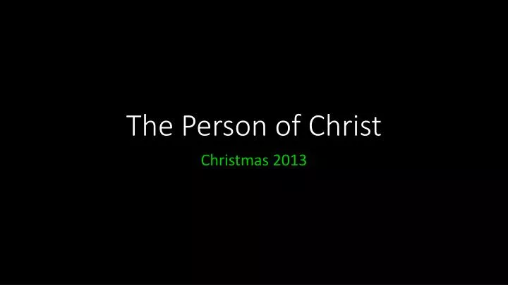 the person of christ