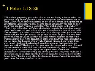 1 Peter 1:13-25