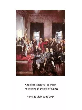 The Federalists vs. the Antifederalists