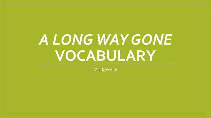 a long way gone vocabulary