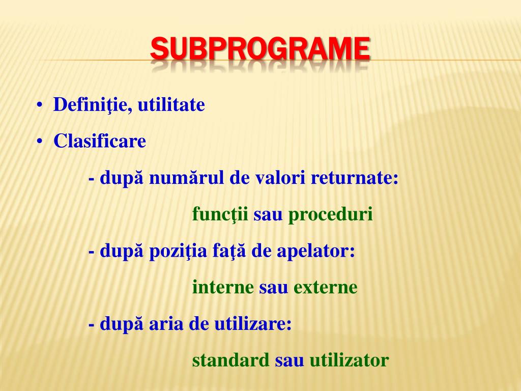 PPT - SUBPROGRAME PowerPoint Presentation, free download - ID:2163912