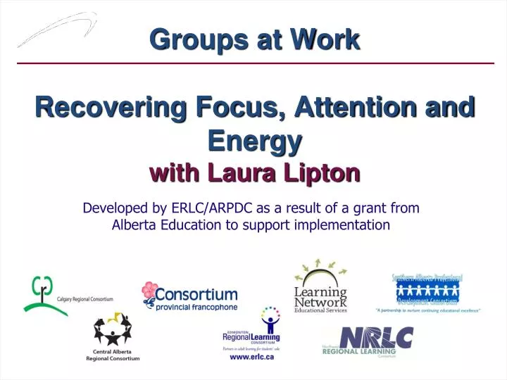 groups at work recovering focus attention and energy with laura lipton