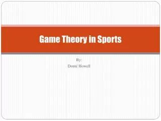 Game Theory in Sports