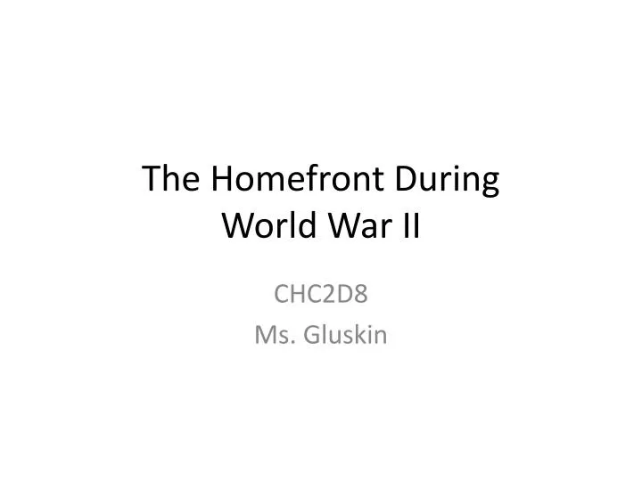 the homefront during world war ii