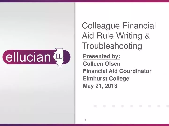 colleague financial aid rule writing troubleshooting